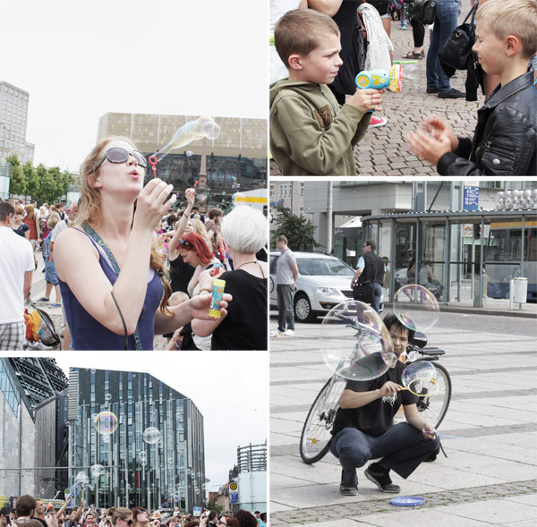 Seifenblasenflashmob Leipzig