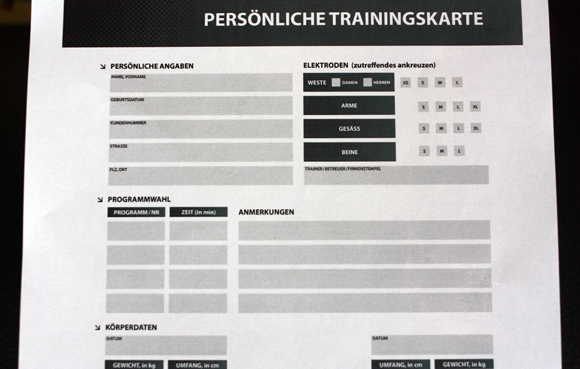 EMS Trainingskarte