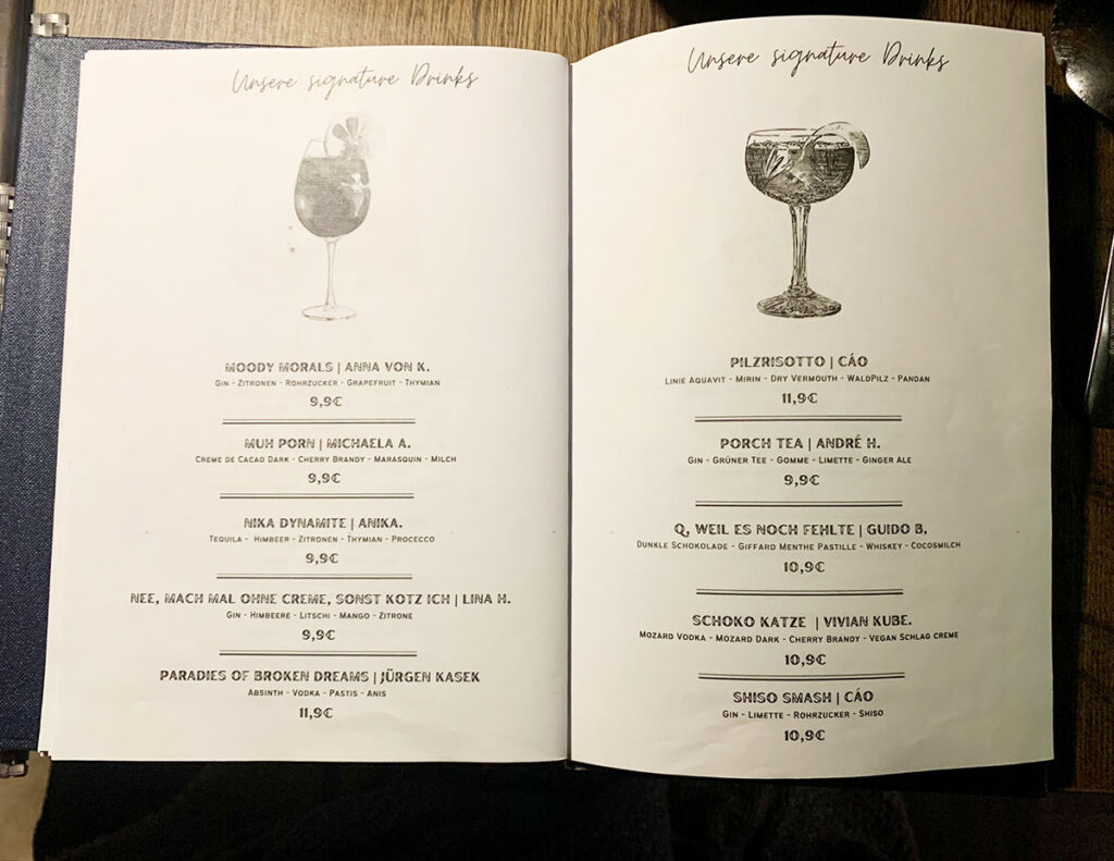 Cáo Signature Drinks