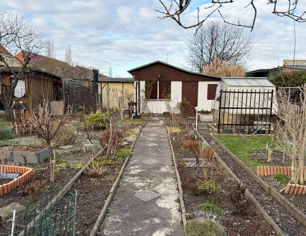Winter im Garten Leipzig Kleingarten
