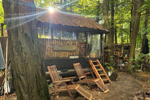 Biberspur Waldfloß Coswig Übernachtung